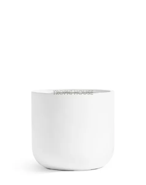 Кашпо TREEZ ERGO, Закруглённый цилиндр, Белый камень