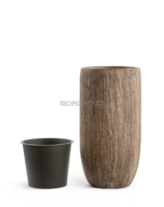Кашпо TREEZ Effectory, Высокий округлый конус, Светлый дуб