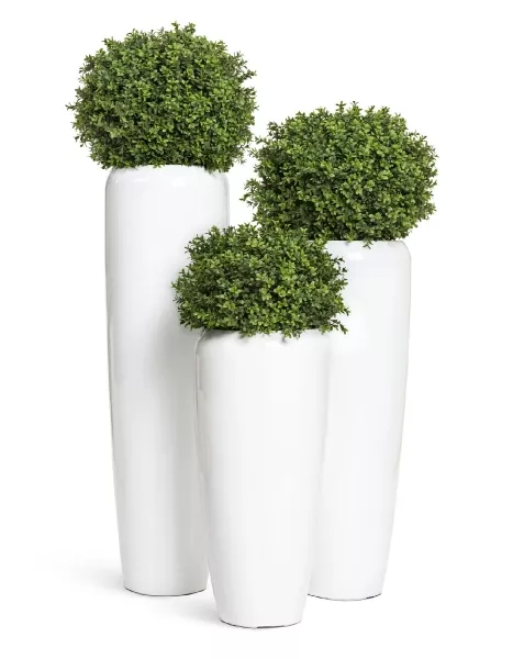 Кашпо TREEZ Effectory, Высокий конус, Белый глянцевый лак