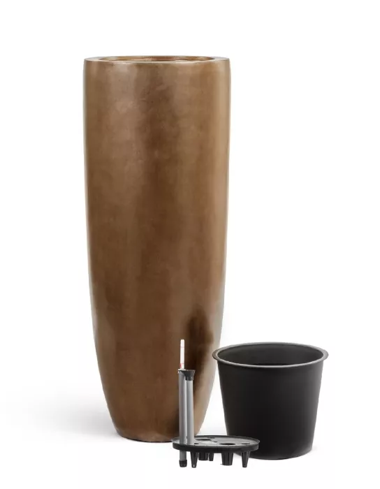 Кашпо TREEZ Effectory, Высокий конус, Тёмное матовое