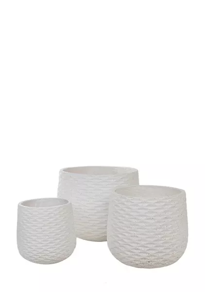 Кашпо Nobilis Marco "Cells white Jar" (файберклэй), D40хH35 см