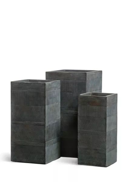 Кашпо TREEZ ERGO, Graphics, Высокий куб, Окись с медной патиной