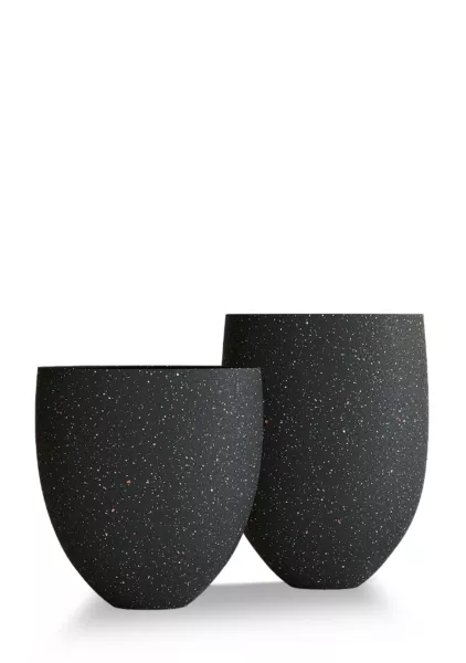 Кашпо CONCRETIKA BARREL EGG BLACK