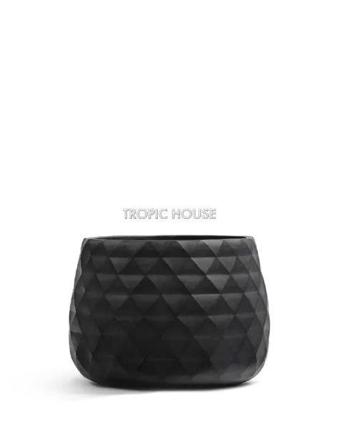 Кашпо TREEZ ERGO, Низкая чаша, Антрацит