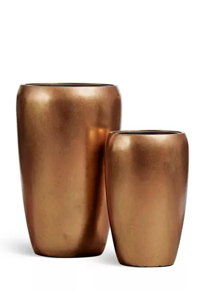 Кашпо TREEZ Effectory, Metal, Высокий округлый конус, Тёмное матовое золото