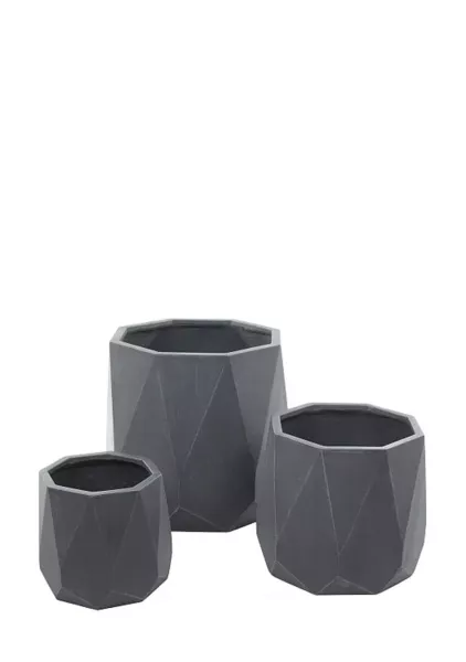 Кашпо Nobilis Marco "Diamond white grey Prizm" (файкостоун), D32,5хH28 см