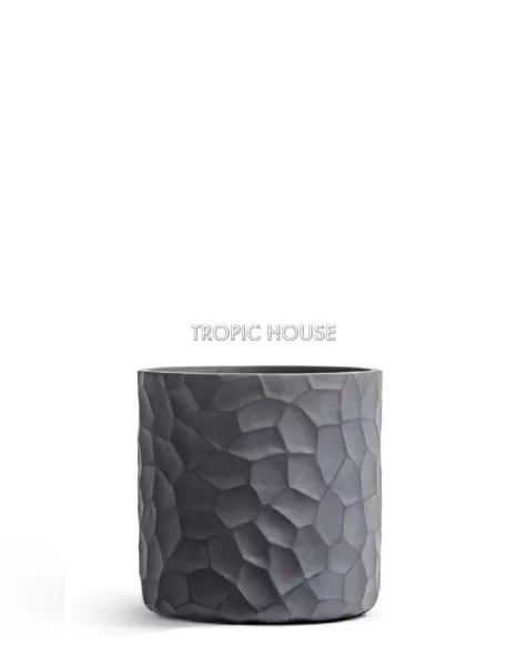 Кашпо TREEZ ERGO, Цилиндр, Дымчато-серый бетон