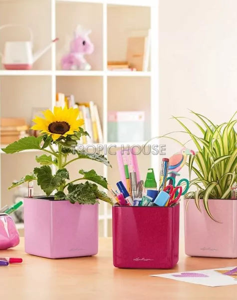 Кашпо LECHUZA CUBE Glossy Kiss 14х13.5 см