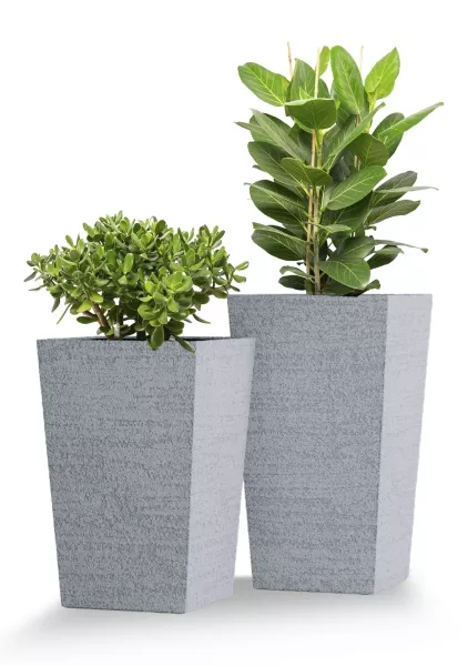 Кашпо CONCRETIKA CONIC EROSIA WHITE