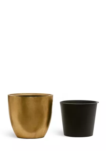 Кашпо TREEZ Effectory, Округлый конус, Сусальное золото