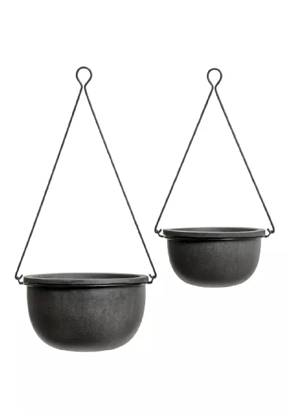 Кашпо TREEZ Effectory, Beton, Полусфера подвесная, Тёмно-серый бетон