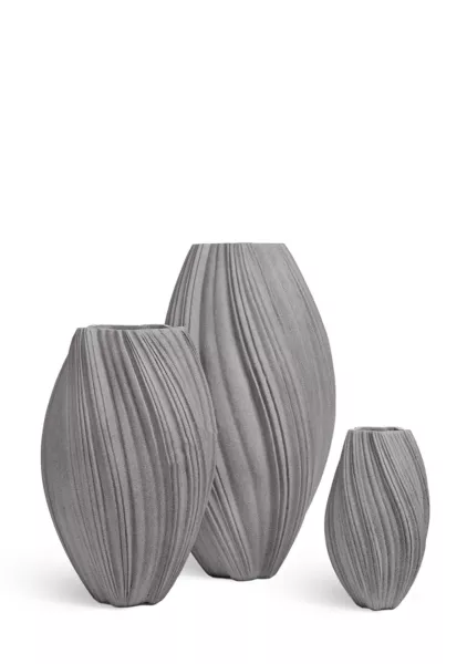 Кашпо TREEZ Effectory, Dune, Высокая дизайн-ваза, Дымчато-серый песок