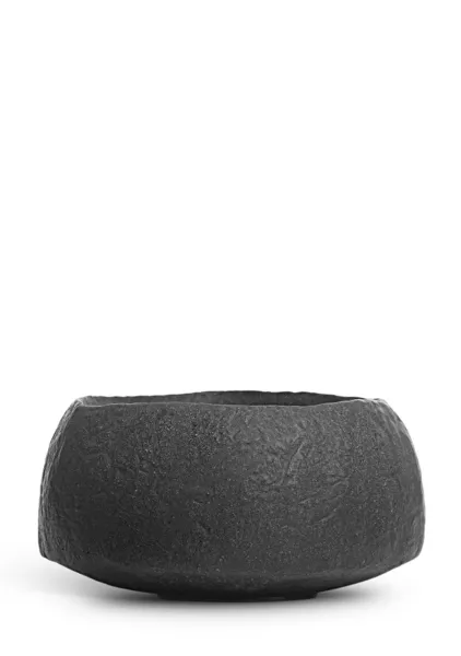 Кашпо TREEZ Effectory, Organic, Низкая чаша, Тёмно-серый камень