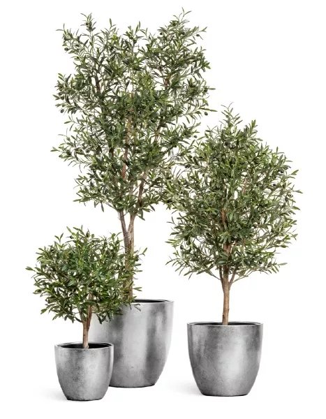 Кашпо TREEZ Effectory, Округлый конус, Серебро