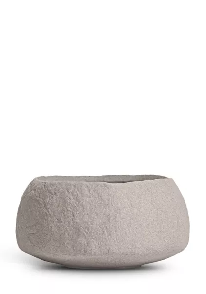 Кашпо TREEZ Effectory, Organic, Низкая чаша, Белый песок