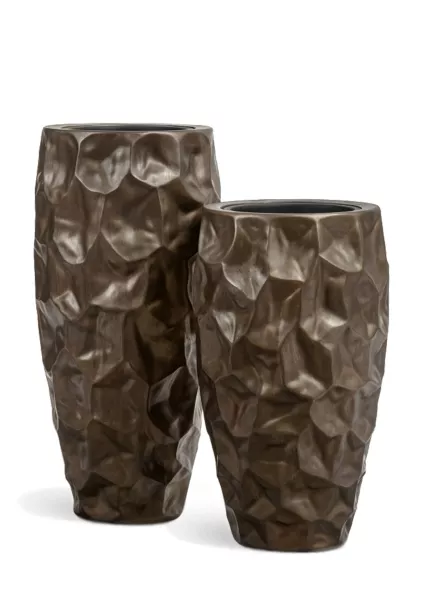 Кашпо TREEZ Effectory, Высокий округлый конус, Чернёная бронза