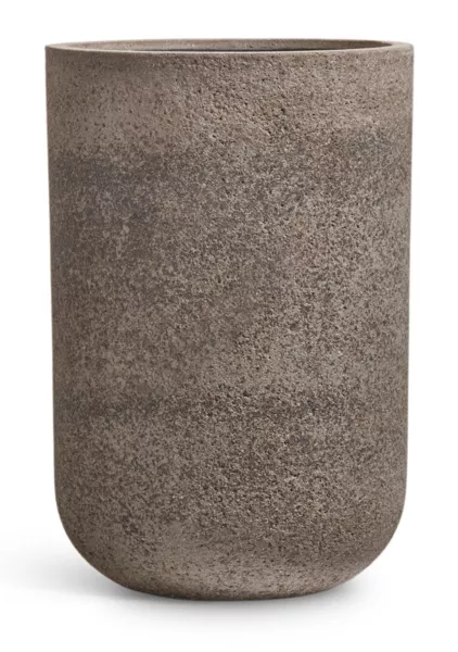 Кашпо TREEZ ERGO, Высокий округлый цилиндр, Песок серый беж
