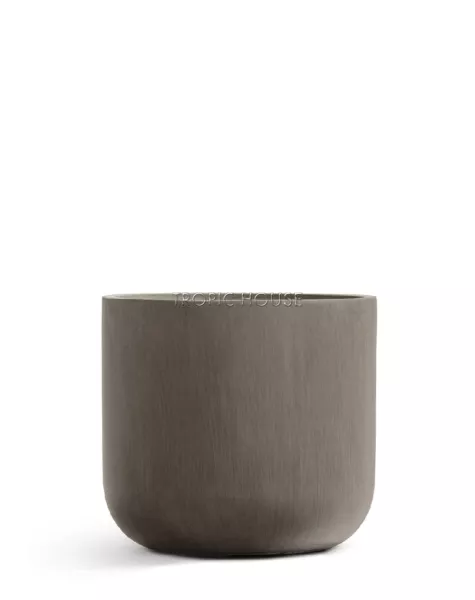 Кашпо TREEZ ERGO, Закруглённый цилиндр, Мокко