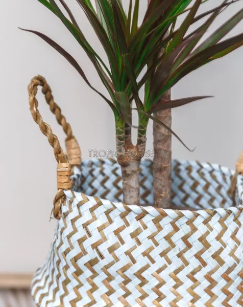 Корзина малая голубой зигзаг