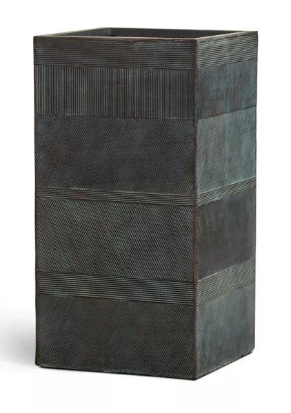 Кашпо TREEZ ERGO, Graphics, Высокий куб, Окись с медной патиной