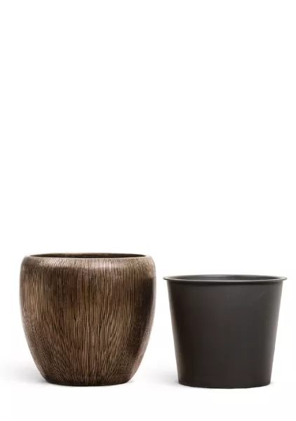 Кашпо TREEZ Effectory, Конус-Чаша, Тёмное-матовое золото