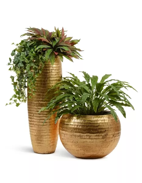 Кашпо TREEZ Effectory, Полусфера, Чеканное золото