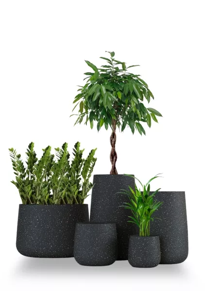 Кашпо CONCRETIKA CONE EGG BLACK