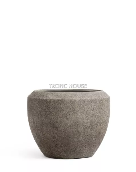 Кашпо TREEZ Effectory, Чаша , Серо-коричневый туф