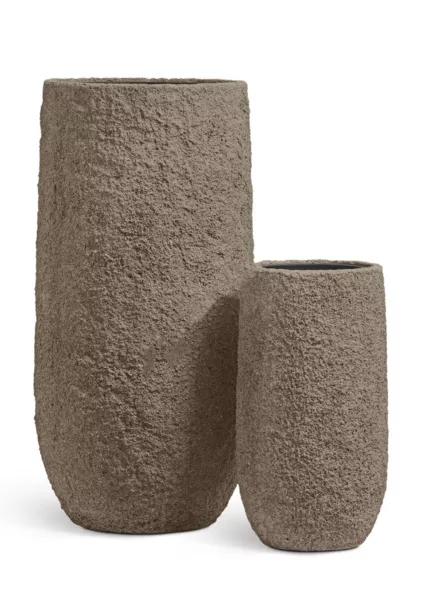 Кашпо TREEZ Effectory, Terra, Высокий конус, Тёмный беж