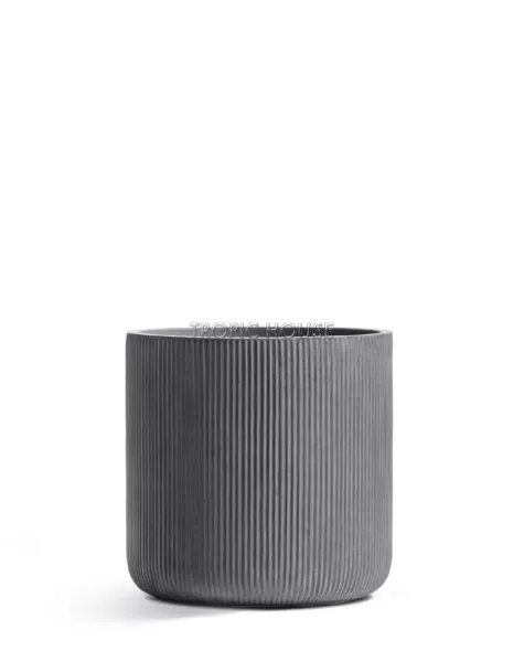 Кашпо TREEZ ERGO, Средний цилиндр, Дымчато-серый бетон