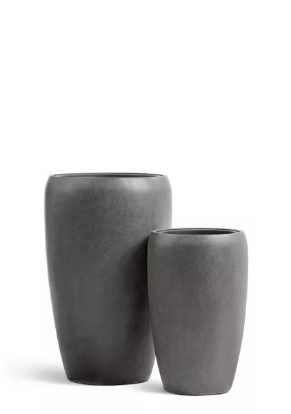 Кашпо TREEZ Effectory, Высокий округлый конус, Тёмно-серый бетон