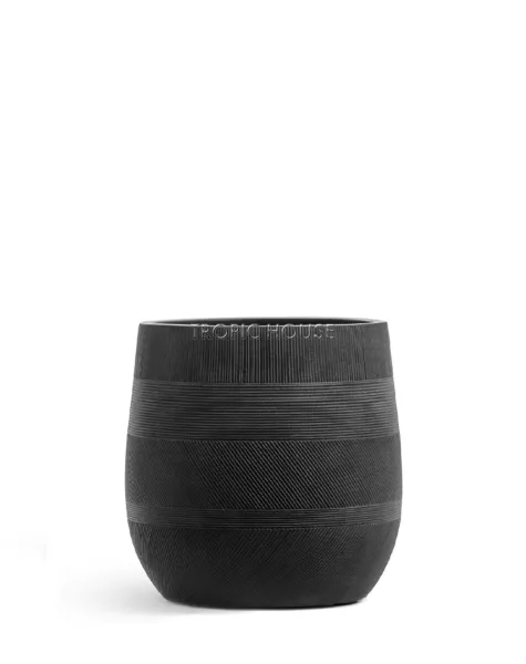 Кашпо TREEZ ERGO, Округлая чаша, Чёрный графит