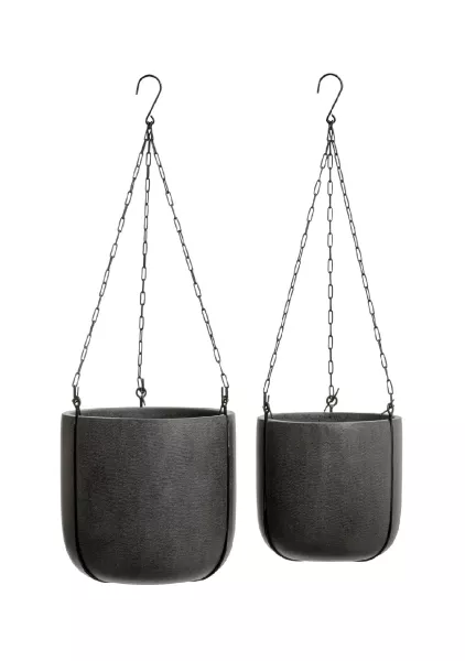 Кашпо TREEZ Effectory, Beton, Чаша подвесная, Тёмно-серый бетон