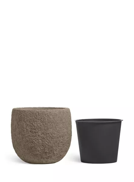 Кашпо TREEZ Effectory, Terra, Чаша classic, Тёмный беж