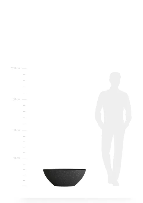 Кашпо CONCRETIKA BONSAY EGG BLACK