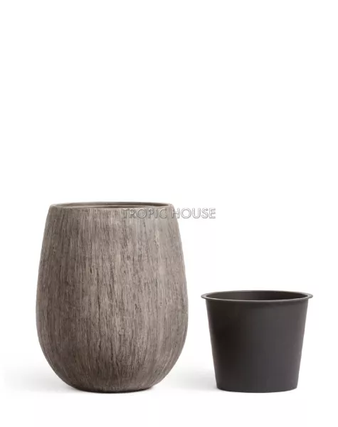 Кашпо TREEZ Effectory, Округлая чаша, Белёный дуб