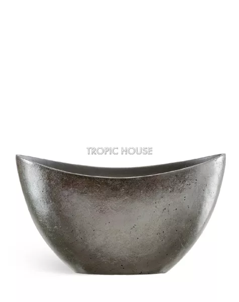 Кашпо TREEZ Effectory, Ваза-лодка малая , Стальное серебро