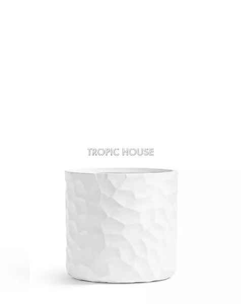 Кашпо TREEZ ERGO, Цилиндр, Белый камень
