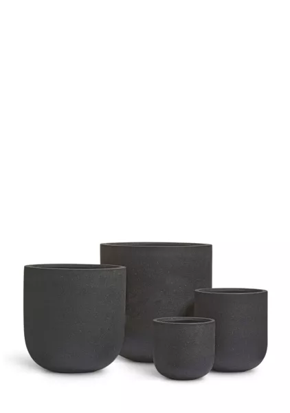 Кашпо TREEZ ERGO, Цилиндрическая Чаша, Чёрный песок