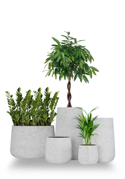 Кашпо CONCRETIKA CONE EGG WHITE