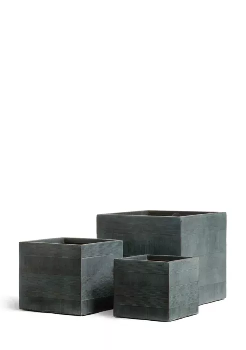 Кашпо TREEZ ERGO, Graphics, Куб, Окись с медной патиной