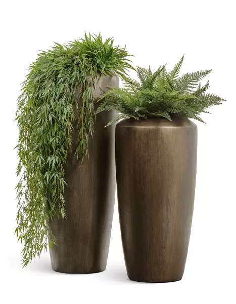 Кашпо TREEZ Effectory, Высокий конус, Чернёная бронза