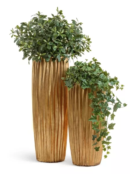 Кашпо TREEZ Effectory, Высокий конус, Сусальное золото