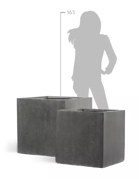 Кашпо TREEZ Effectory, Куб, Темно-серый бетон