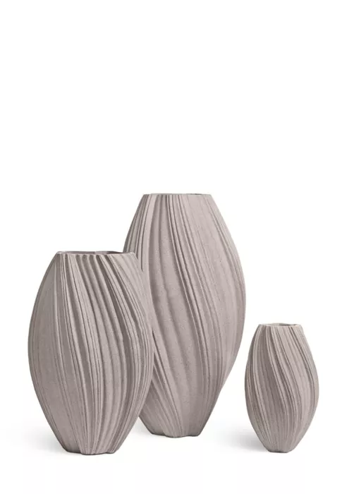 Кашпо TREEZ Effectory, Dune, Высокая дизайн-ваза, Белый песок