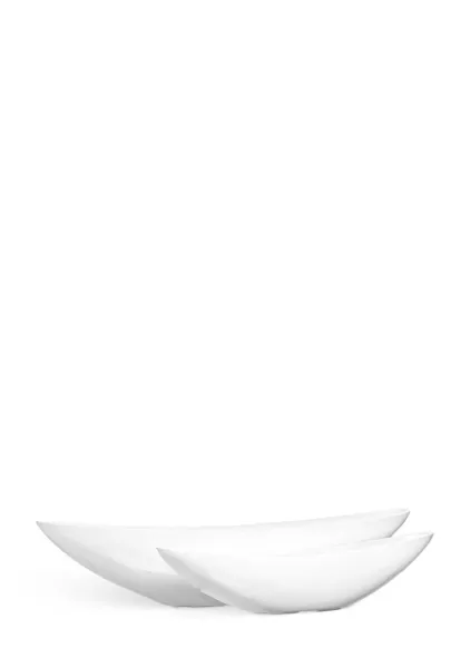 Кашпо TREEZ Effectory, Ваза-Лодка, Белый глянцевый лак