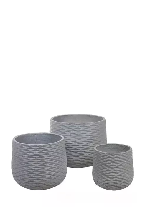 Кашпо Nobilis Marco "Cells graphite Jar" (файберклэй), D30хH29 см