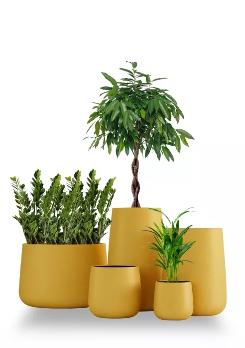 Кашпо CONCRETIKA CONE GOLD