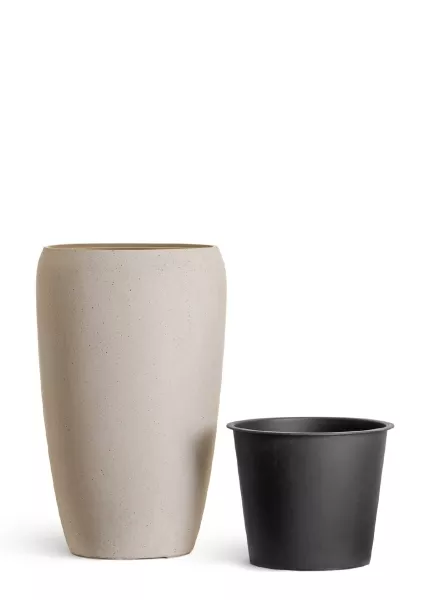 Кашпо TREEZ Effectory, Высокий округлый конус, Белый песок