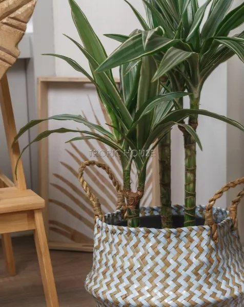 Корзина средняя голубой зигзаг